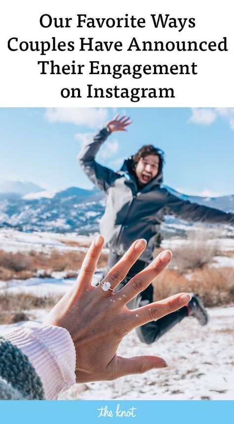 Our Favorite Ways Couples Have Announced Their Engagement on Instagram Just Engaged Pictures Ideas, Best Engagement Announcement, Clever Engagement Announcement, Engagement Announcement Ideas Funny, Newly Engaged Photo Ideas, Engagement Shoot Captions Instagram, Fun Ways To Announce Engagement, Engagement Announcements Ideas, Finally Engaged Quotes