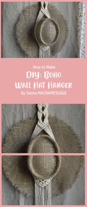 Diy Hat Hanger, Macrame Hat Hanger, Macrame Hat, Macrame Wall Hanging Tutorial, Wall Hats, Macrame Wall Hanger, Macrame Plant Hanger Tutorial, Free Macrame Patterns, Macrame Plant Hanger Patterns