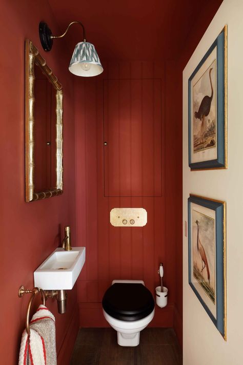 BARNES ON THE RIVER — Ham Interiors Ham Interiors, Bedroom Zen, Wc Bathroom, Downstairs Loo, Downstairs Toilet, Decor Ikea, Cottage Bathroom, Bathroom Red, Small Toilet