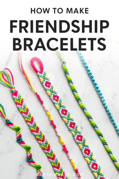 Master the Art of Friendship Bracelets with These Easy Patterns How To Make Diy Friendship Bracelets, Making Friendship Bracelets Tutorials, Friendship Bracelet With Beads Diy, Friendship Anklets Diy, Easy Bracelet Designs, Friendship Necklaces Diy, Embroidery Floss Bracelets Tutorial Easy, How To Friendship Bracelets Tutorials, Easy Diy Friendship Bracelets