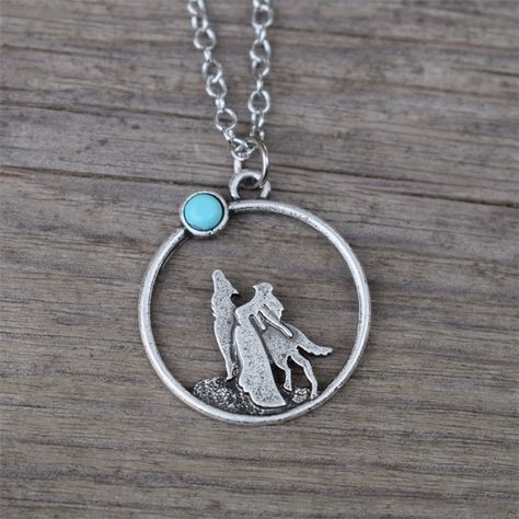 Wolf Best Friend Necklaces, Wolf And Moon Jewellery, Sterling Silver Necklace With Wolf Design As Gift, Mystical Moon-shaped Adjustable Necklace, Wolf Crystal Necklace, Wolf Howling At The Moon, Howling At The Moon, Wolves And Women, Wolf Necklace