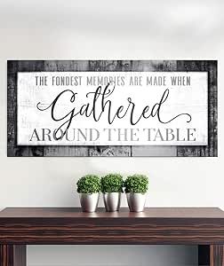 Boho Style Dining Room, Dining Room Art Wall, Gather Signs, Wall Art Dining Room, Modern Kitchen Art, Room Decor Kitchen, Art Dining Room, Authentic Decor, Kitchen Decorations