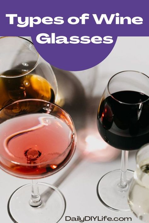 Every wine enthusiast should know the different types of wine glasses and their uses. Believe it or not, the glass you use can alter the taste of wine. Choosing the right wine glass size and shape can enhance the aromas, and thus, the flavors of wine. Types of Wine Glasses: The Ultimate Guide Types Of Wine Glasses, Wine Types, Dessert Wine Glasses, Sparkling Wine Glasses, Types Of Red Wine, Different Types Of Wine, Wine Knowledge, Types Of Glasses, Different Wines