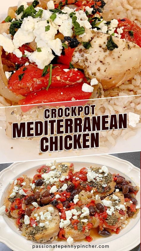 Slow cooker mediterranean chicken is DELICIOUS and tastes like a restaurant dish. And you won't believe how easy it is to make. Try this one! The combination of the Greek flavors are so intense and flavorful making this chicken taste so fresh and absolutely delicious. Your family will love this one! Slow Cooker Mediterranean Chicken, Slow Cooker Mediterranean, Mediterranean Chicken Recipes, Mediterranean Diet Recipes Dinners, Greek Dinners, Easy Mediterranean Diet Recipes, Greek Flavors, Mediterranean Chicken, Restaurant Dishes