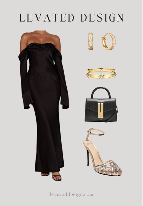 Elegant in black dress …. Wedding guest outfit Follow my shop @Levated on the @shop.LTK app to shop this post and get my exclusive app-only content! #liketkit #LTKfit #LTKwedding #LTKFind @shop.ltk Black Dress Wedding Guest Outfit, Black Wedding Guest Outfit, Dress With Gold Jewelry, Black Dress Wedding Guest, Black Dress Wedding, Black Wedding Guest, Elegant Black Dress, Dress Wedding Guest, Guest Outfit