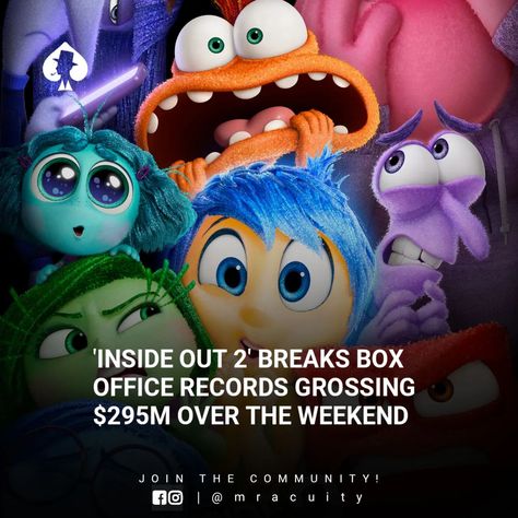 ‘Inside Out 2’ had the biggest* worldwide opening weekend for an animated movie‼️ According to Business Insider, Pixar’s owner said on Sunday the film took $155 million in the US as part of a $295 million worldwide total, good enough for the biggest opening for an animated movie when using current exchange rates and like-for-like markets. This is Pixar’s second biggest opening weekend since ‘The Incredibles 2’ in 2018. Have y’all seen this movie⁉️ Incredibles 2, Inside Out 2, Business Insider, Good Enough, Animated Movies, Pixar, Inside Out, This Is Us, The Incredibles