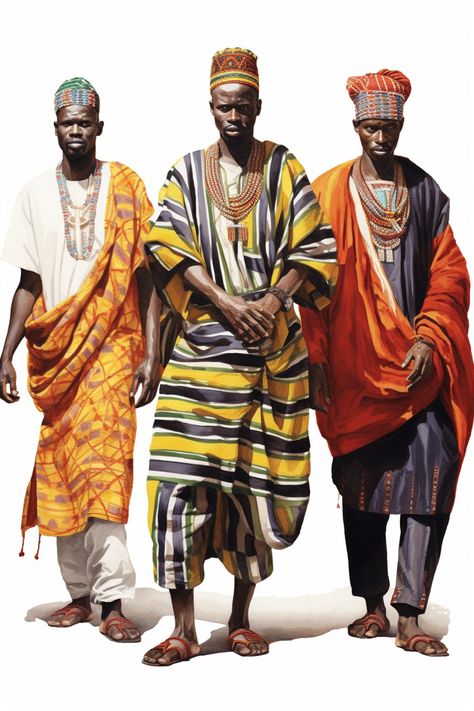 "Sartorial Elegance: Trio of African Men in Print” South African Clothes, Royalty Clothing, Men African Fashion, 60s Vintage Fashion, Afro Punk Fashion, Afrocentric Fashion, Royalty Fashion, Traditional African Clothing, African Royalty