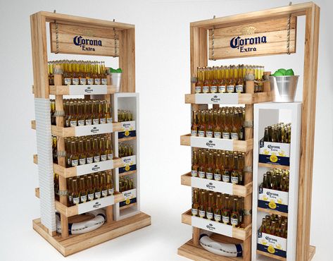 Retail Display Design, Beer Display, Cardboard Display Stand, Store Shelves Design, Point Of Sale Display, Packaging Template Design, Pos Display, Counter Design, Pop Display