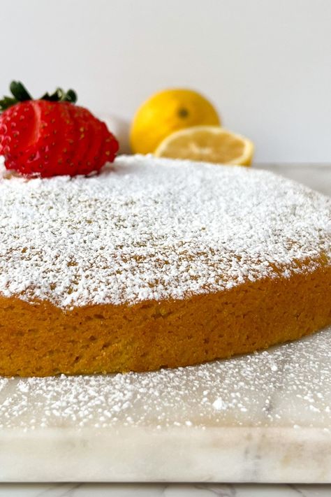 this gluten free olive oil cake is heaven in every bite. it's easy to make, moist and absolutely delicious. make this cake for your next celebration! Gluten Free Olive Oil Cake, Oil Cake Recipe, Gluten Free Lemon Cake, Baking Soda Lemon Juice, Baking With Olive Oil, Olive Oil Cake Recipe, Lemon Olive Oil Cake, Baking Soda And Lemon, Lemon Olive Oil