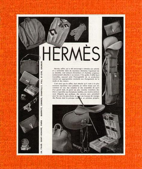 Hermès ad, 1950s Hermes Ad Campaign, Hermes Advertisement, Hermes Magazine, Hermes Poster, Hermes Book, Mcm Fashion, Hermes Sellier, Hermes Aesthetic, Fashion Study