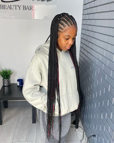 black girl hairstyles 
fulani braids 
tribal braids 
long braids Fulani Braids Peak A Boo, Fulani Peak A Boo Braids, Fulani Braids No Design, Medium Size Fulani Braids, Regular Fulani Braids, Stitch Fulani Braids, Fulani Braids Straight Back, Straight Back Fulani Braids, Fulani Braids Middle Part