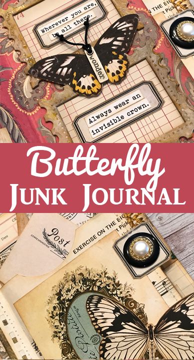 Junk Journal Butterflies, Butterfly Junk Journal Ideas, Butterfly Junk Journal, Journal Tour, Collage Pages, Journals Diy, Edith Holden, Handmade Journals Diy, The Graphics Fairy