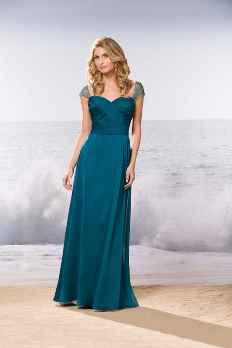 Bridesmaid dress with sweetheart neckline Bridesmaid Dresses Teal Blue, Deep Teal Dress Bridesmaid, Bridesmaid Dresses Dark Teal, Dark Teal Bridesmaid Dresses Summer, Teal Color Dress, Teal Gowns, Morilee Teal Bridesmaid Dresses, Teal Bridesmaids, Jasmine Bridesmaids Dresses