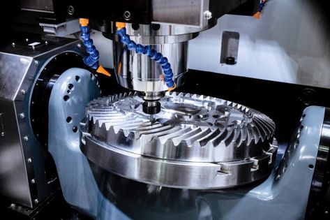 A modern cnc milling machine makes a lar... | Premium Photo #Freepik #photo #business #technology #work #metal Turning Machine, Cnc Manufacturing, Cnc Milling Machine, Milling Machines, Cnc Lathe, Rapid Prototyping, Drilling Machine, Cnc Mill, Cnc Machining