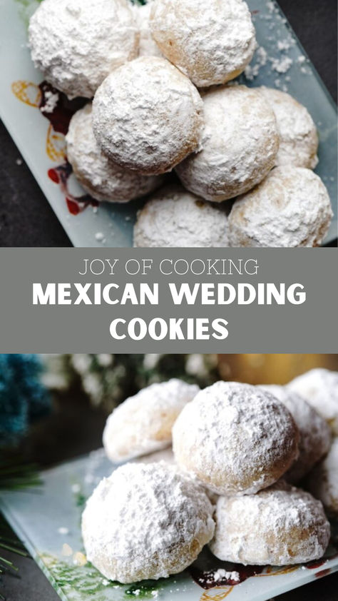 Joy Of Cooking Mexican Wedding Cookies Mexican Wedding Cookies Easy, Mexican Wedding Cookies Recipes, Mexican Wedding Cake, Mexican Cookies, Mexican Wedding Cookies, Eggless Recipes, Walnut Cookies, Cinnamon Butter, Mexican Dessert