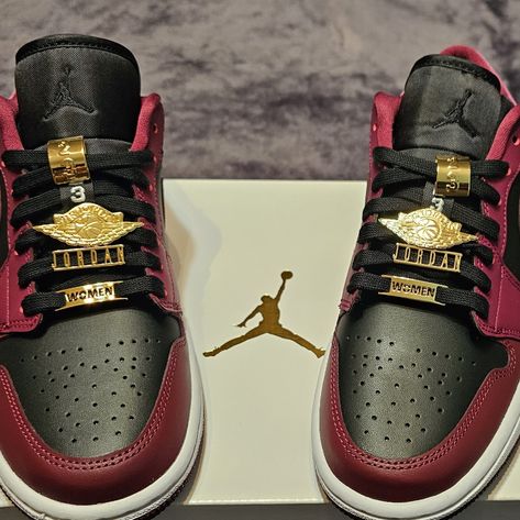 ~Women's Air Jordan 1 Low Se In Dark Beetroot~ Brand New W/ Box, Never Worn Size 7 Gold Metal Accents On Shoe Laces No Longer Sold On Website. Nike Shoes Jordans Women's, Custom Jordan 1 High, Custom Jordan Shoes, Jordan Shoes For Men, Nike Shoes Women Fashion, Colored Shoes, Custom Jordans, Boty Nike, Fly Shoes