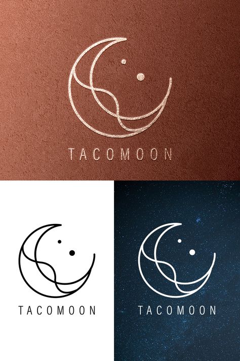 Moon Logo Design Creative, Luna Logo Design, Night Logo Design, Moon Logo Ideas, Sun Moon Logo, Geometric Logo Inspiration, At Logo Design, Stars Logo Design, Moon Branding