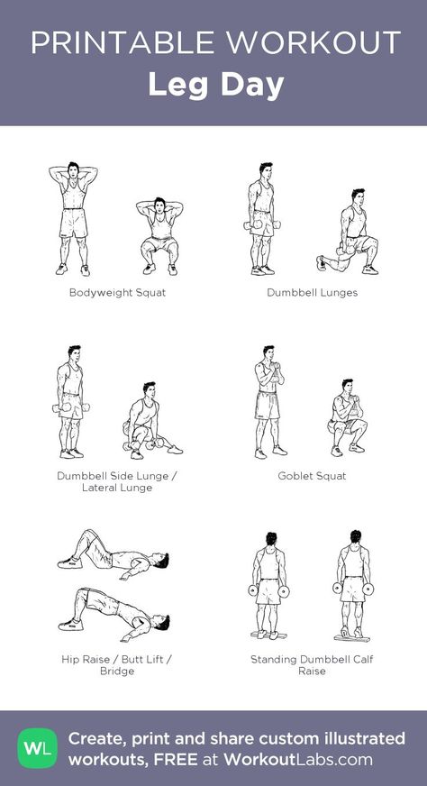 Free Weight Leg Workout, Leg Exercises With Weights, Leg Workouts For Men, Workout Printable, Dumbbell Leg Workout, Leg Workouts Gym, Workout Labs, Home Images, Printable Workout