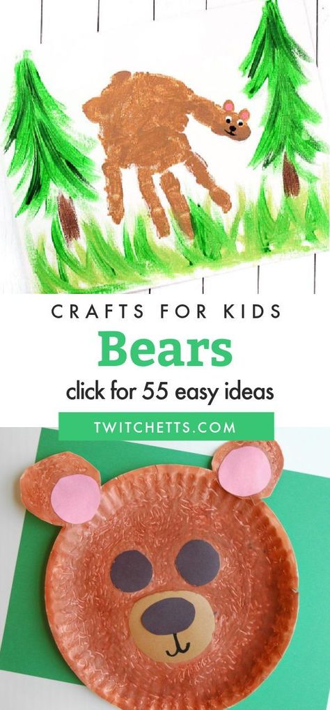 Bear Ideas For Preschool, Bear Crafts For Preschoolers, Bear Handprint Art, Bear Crafts For Toddlers, Bear Preschool Activities, Bear Bulletin Board Ideas, Bear Paper Craft, Bear Crafts For Kids, Paper Crafts Simple