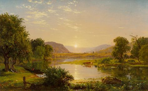 Jasper Francis Cropsey, By The Lake Aesthetic, Lake Landscape Art, Lukisan Lanskap, Greenwood Lake, Landscape Oil Paintings, Hudson River School, Nature Museum, River Art