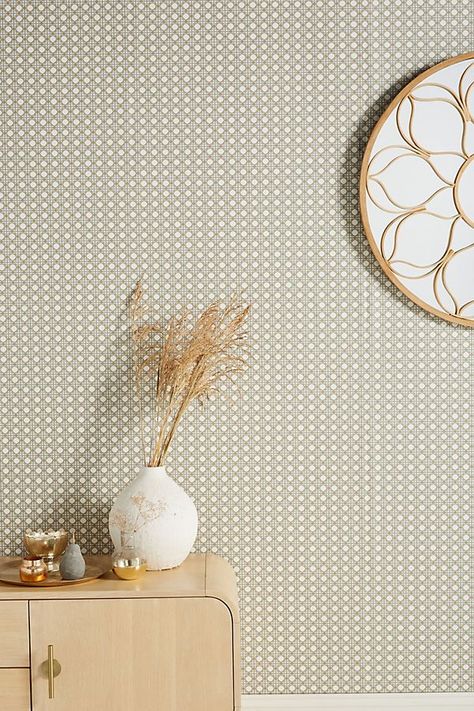 Rattan Overlay Lattice Wallpaper | Anthropologie  powder wallpaper Rattan Wallpaper, Lattice Wallpaper, Wallpaper Anthropologie, Waves Wallpaper, Temporary Wallpaper, Map Wallpaper, Tile Wallpaper, Magnolia Homes, Unique Wallpaper