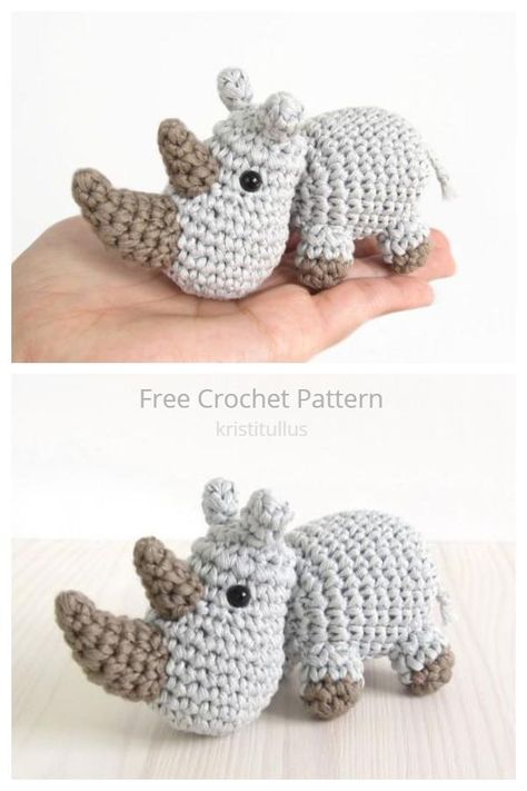 Amigurumi Small Rhino Free Crochet Patterns Small Amigurumi Animals Free Pattern, Small Crochet Animal Patterns, Mini Animal Crochet Free Pattern, Crochet Zoo Animals Free Patterns, Free Small Amigurumi Patterns, Small Crochet Toys Free Patterns, Crochet Small Animals Free Pattern, Small Animal Crochet Patterns Free, Crochet Zoo Animals