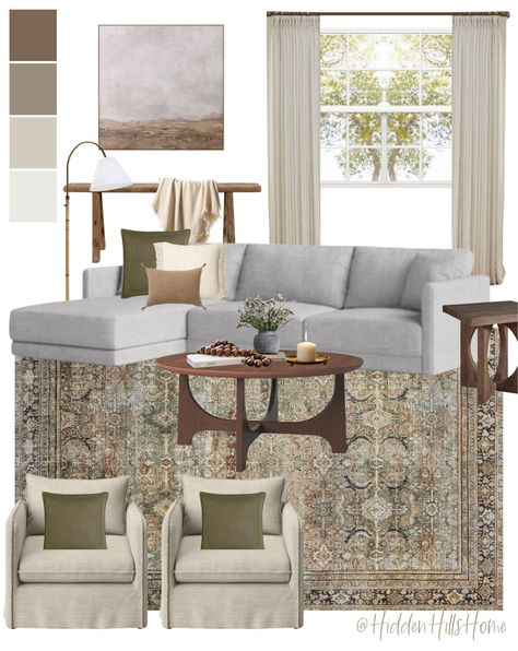 Cecelia 2 - Piece Upholstered … curated on LTK Room Decor Mood Board, Brown And Green Living Room, Olive Living Rooms, Gray Sectional Living Room, Sage Living Room, Decor Mood Board, Living Room Design Board, Green Couch Living Room, Living Room Colour Schemes