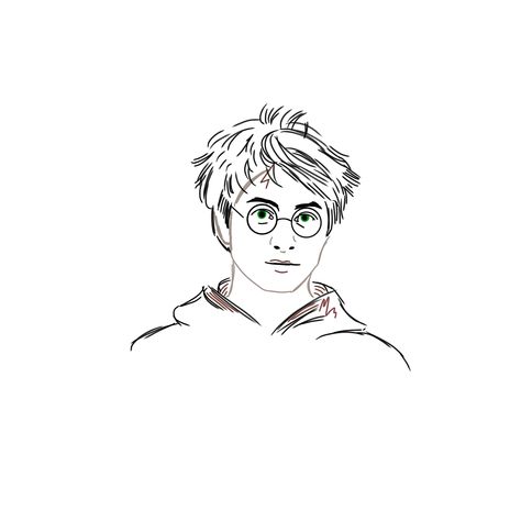 Harry Potter Minimalist Art, Harry Potter Line Art, Harry Potter Minimalist, Harry Potter Lines, Harry Potter Sketch, Harry Potter Coloring Pages, Easy Doodle, Harry Potter Drawings, Potter Art