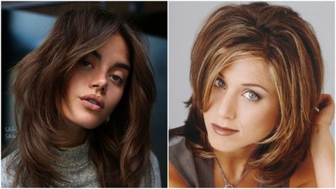 New Rachel Haircut, Rachel Hairstyle, Rachel Friends Hair, The Rachel Haircut, Rachel Haircut, Rachel Hair, 90s Haircuts, Shag Cut, Rachel Friends