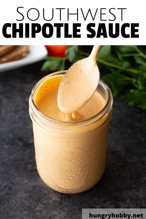 Southwest Sauce Subway, Subway Chipotle Sauce, Southwest Sauce Recipe, Santa Fe Sauce, Creamy Chipotle Sauce Recipe, Taco Bell Chipotle Sauce, Chipotle Southwest Sauce, Chipotle Sauce Recipe, Southwest Sauce