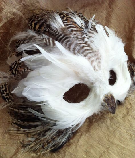 Owl Headdress, Snow Owl Costume, Owl Mask, Costume Carnaval, Owl Costume, Steampunk Mask, Feather Mask, Snow Owl, Venetian Masks