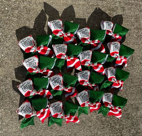 Sublimation Cheer Bows, Christmas Cheer Bows, Glitter Sublimation, Cheer Spirit, Cheer Stuff, Christmas Dance, Bows Diy Ribbon, Bows Diy, Handmade Hair Bows