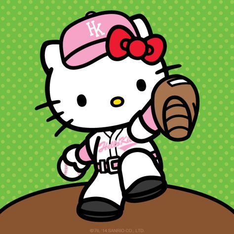 Hello Kitty Playing Baseball Senior Posters, Hello Kitty Imagenes, Hello Kitty Jewelry, Charmmy Kitty, Hello Kitty Images, Hello Kitty Cartoon, Hello Kitty Backgrounds, Miss Kitty, Kitty Drawing