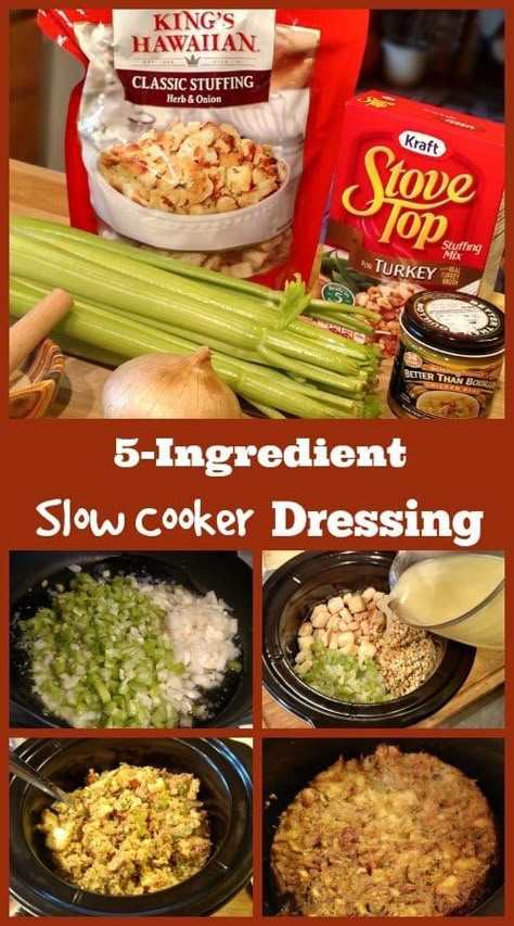 Slow Cooker Dressing - Slow Cooker Stuffing [Crockpot Oven & Freezer] Slow Cooker Dressing, Dressing Thanksgiving, Easy Stuffing Recipe, Stuffing Recipes For Thanksgiving, Best Thanksgiving Recipes, Easy Stuffing, Thanksgiving Dinner Recipes, Thanksgiving Cooking, Thanksgiving Recipes Side Dishes