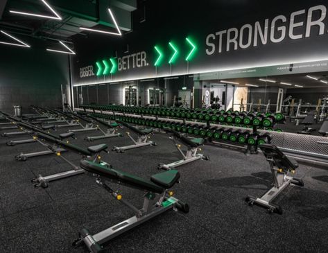 JD Gyms | Hempstead Valley - Prolight Design Wellness Gym Design, Gym Facilities Design, Futuristic Gym Design, Owning A Gym Business, Gym Wall Decor Interior Design, Cool Gym Design, Bodybuilding Gym Design, Crossfit Design Interior, Aesthetic Gym Design