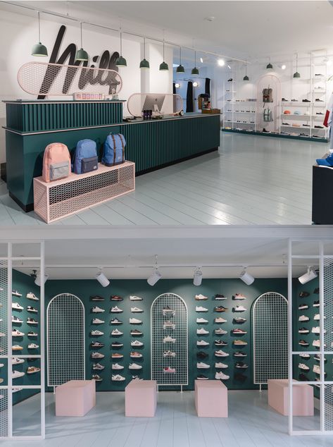 Shoe Stores Design, Shoes Store Design Decor, Shoe Showroom Display, Shoe Shop Display Ideas, Shoe Showroom Interior, Shoes Retail Design, Retail Shoe Display Ideas, Urban Store Design, Zapaterias Ideas Shoe Stores