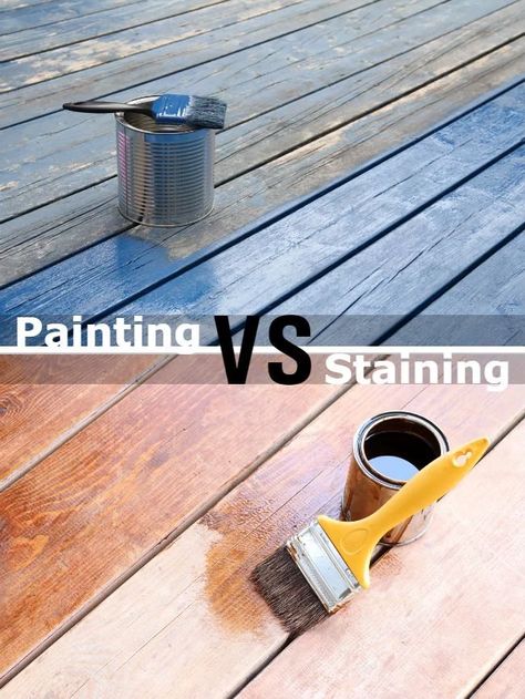 Wood Patio Paint Ideas, Stain Vs Paint Wood, Outdoor Deck Paint Colors, Painted Porches Wood, Colored Deck Stain Ideas, Porch Floor Stain Colors, Painting A Deck Ideas, Staining Porch Wood, Stain For Decks Wood