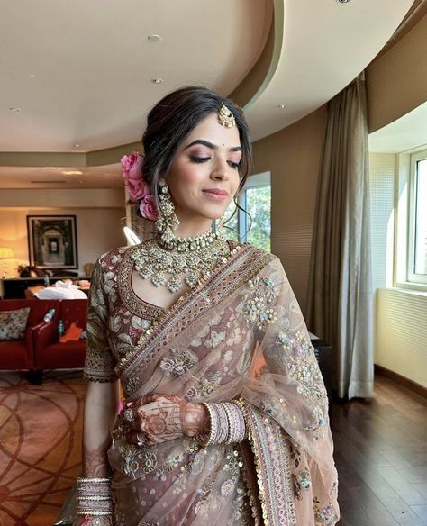 Designer Engagement Saree, Saree For Roka Ceremony, Sarees For Reception Brides, Saree Reception Look For Bride, Reception Dress Bride Indian Reception Dress Bride Indian Lehenga, Saree Look For Engagement, Sabyasachi Sarees Brides, Reception Look For Bride, Saree For Reception Brides