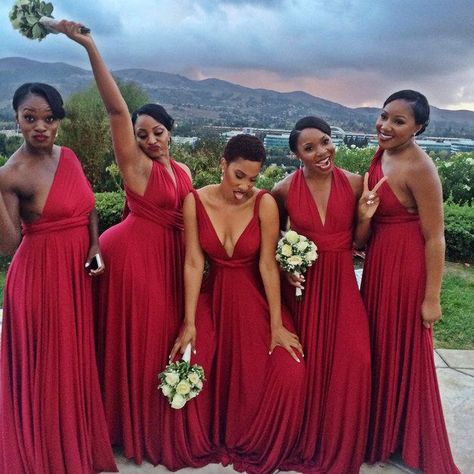 1000+ ideas about Black People Weddings on Pinterest | African ... Black People Weddings, Bridesmaid Dresses Red Long, Bridal Party Attire, Bloc Party, Black Bridesmaids, Black Bridal, Red Bridesmaid Dresses, Black Bride, Red Dresses