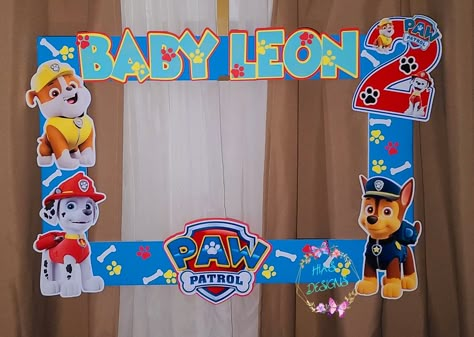 Paw Patrol Photo Frame, Paw Patrol Photo Props, Paw Patrol Wall Decor, Paw Patrol Centerpiece, Paw Patrol Theme, Photobooth Frame, Photo Prop Frame, Paw Patrol Party Decorations, Paw Patrol Decorations