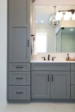 Guest Bathroom Remodel, Grey Bathroom Vanity, Professional Painters, Trendy Bathroom, Small Bathroom Design, Bath Room, Grey Bathrooms, Bathroom Renos, Bathroom Remodel Master