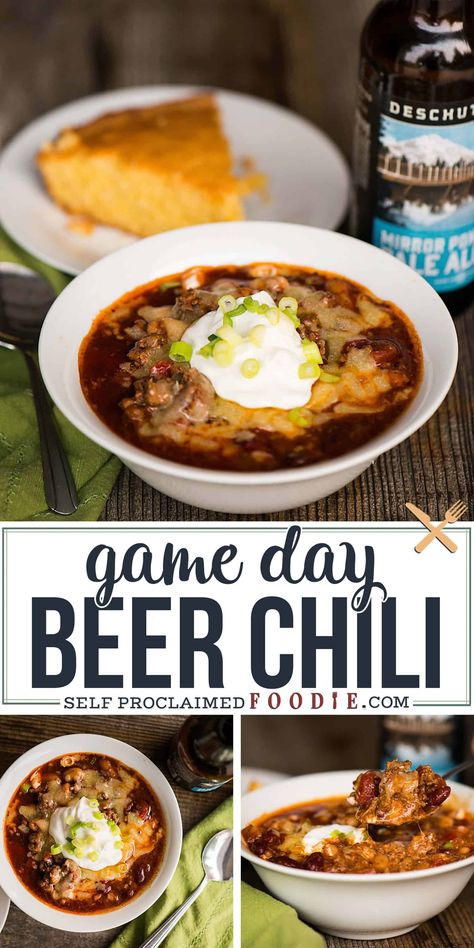 Beer Chili Recipe, Chili Crockpot, Beer Chili, Best Chili Recipe, Chili Recipe Crockpot, Canned Tomatoes, Homemade Soup Recipe, Chilli Recipes, Chili Recipe Easy