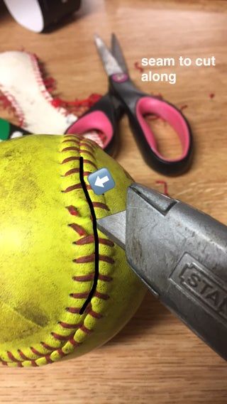 Softball or Baseball Key Chain : 7 Steps (with Pictures) - Instructables Softball Diy Gifts, Diy Softball Gifts, Softball Gifts For Players Diy, Softball Banquet, Halloween Softball, Softball Keychain, Softball Bag Tags, Softball Posters, Softball Bags