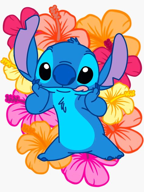 "Stitch" Sticker for Sale by sydo2 | Redbubble Stitch Cute Drawing, Stitch Shirt Ideas, Stitch Disney Cute, Stitch Pop Art, Stitch Sublimation, Dibujos Baby Shower, Stitch Summer, Stitch Png, ليلو وستيتش