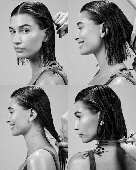 Hailey Baldwin Hair, Hairstyles For All Hair Types, Hair Stylies, Sleek Hairstyles, Bob Haircut, Hailey Baldwin, Hailey Bieber, All Hair Types, Aesthetic Hair