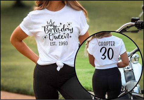 "Birthday Queen Est 1993 Shirt, Birthday Queen Shirt, 30th Birthday Shirt, 30th Birthday Gift For Women, Hello 30 Shirt, Thirtieth Birthday, 30th birthday shirt, 30th birthday gift, 30th birthday women, hello 30 shirt, birthday queen shirt, 30th gift for wife, birthday party shirt, funny 30th birthday, 1993 birthday shirt, custom birthday tee, birthday gift idea, thirty gift shirt, wife 30th birthday  Hi! Welcome to my store, I'm delighted to see you here. My store's main goal is to make you happy. I see you as a friend, not just a customer. Please contact me if you have any questions or want to get a custom-made design. If you liked the design but didn't like the shirt color I have, please contact me. I will do my best to make you satisfied.   Use \"Add message to seller\" link on the che 50th Outfits For Women, 50th Birthday Shirts For Women, 50th Birthday Tshirts, Birthday Queen Shirt, 1984 Shirt, Bday Shirt, 45th Birthday Gifts, 21st Birthday Shirts, 50th Birthday Gifts For Woman