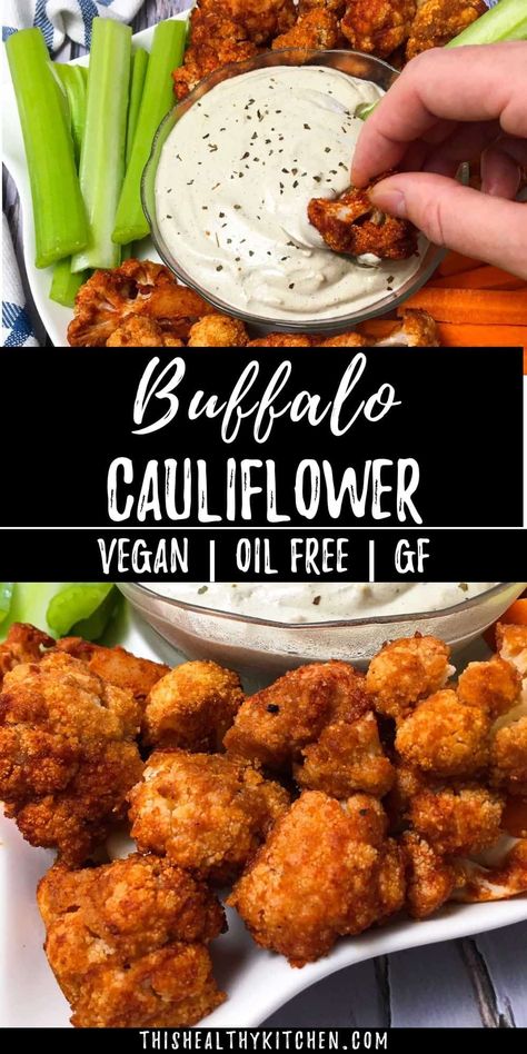 This Healthy Kitchen, Health Snack Platter, Healthy Crispy Cauliflower, Gf Cauliflower Wings, Coliflower Air Fryer Recipes, Califlower Recipes Gluten Free, Veggie Air Fryer Recipes Healthy, Califlower Recipes Air Fryer Wings, Air Fry Cauliflower Wings