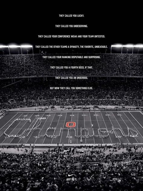 Nike's Ohio State championship poster is everything - Land-Grant Holy Land Ohio State Wallpaper, Ohio State Shirts, Osu Football, Buckeye Nation, Ohio State Buckeyes Football, Osu Buckeyes, Buckeyes Football, The Ohio State University, Ohio State Football