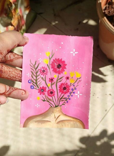 Aesthetic painting >_< Self Love Canvas Painting, Clean Girl Painting Ideas, Cute Aesthetic Painting Ideas, Painting Collage Ideas, Self Love Painting Canvases, Affirmations Painting, Girly Painting Ideas, Things To Draw And Color, Pintar Aesthetic