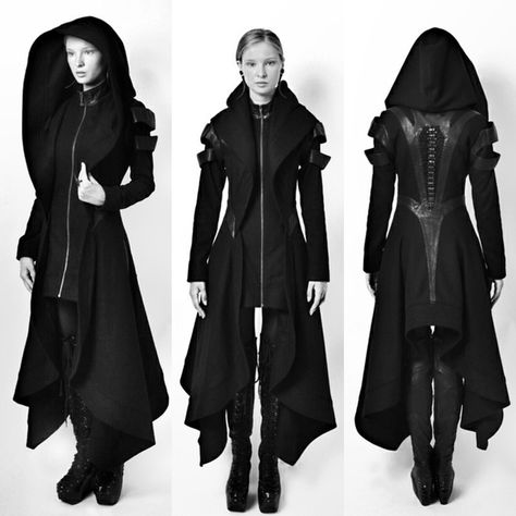 Black Cape Coat, Wiccan Clothing, Steampunk Coat, Hero Clothes, Black Hooded Coat, Gothic Cosplay, Long Hooded Jacket, Top Cosplay, Steampunk Jacket